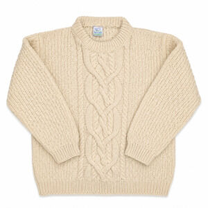 Sheep's Clothing Handmade Nova Scotia Wool Cable Knit Fisherman Sweater Medium
